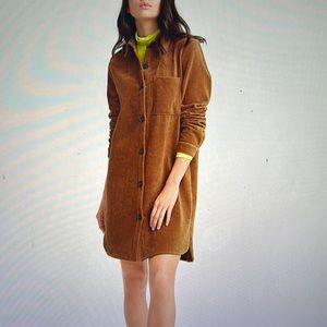 Brown Corduroy Shirt Dress
